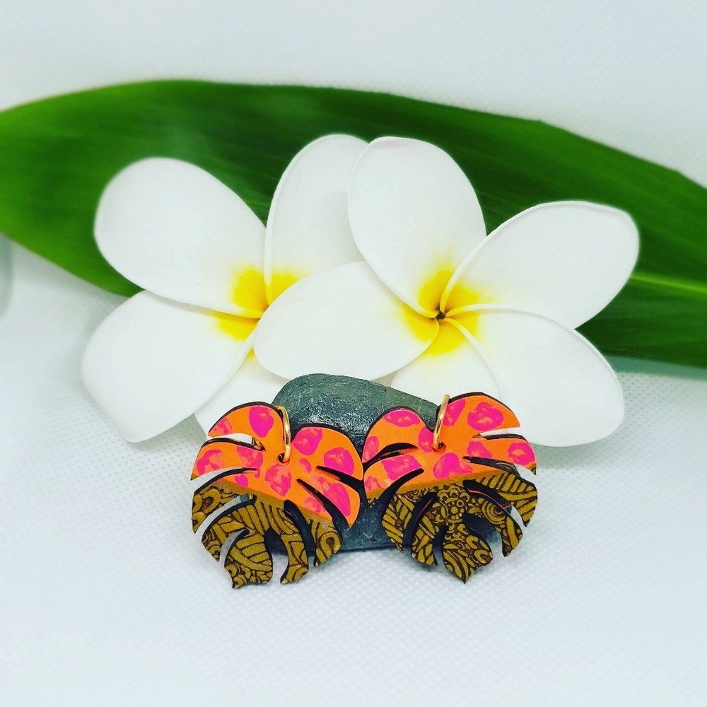 One of a kind  tribal Monster earrings